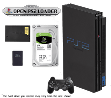 2TB Modded PS2 console with installed 2TB hard drive new capacitors visible and included McBoot memory card