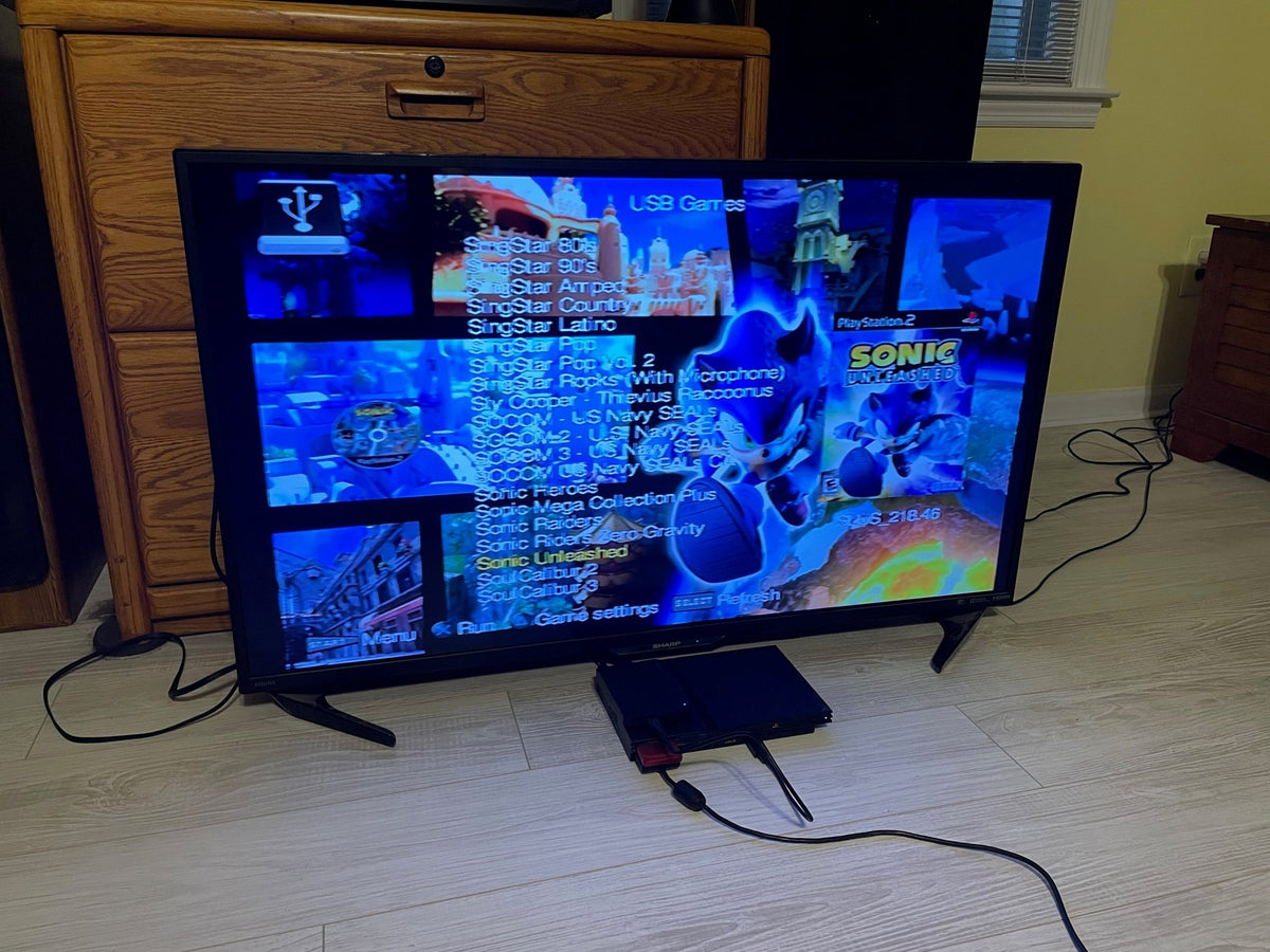 2TB Modded PS2 Slim Console - 100s of PS2 Titles - 1000s of Titles - Retro Modd