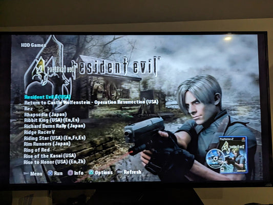 6TB modded PS2 console with 6TB HDD McBoot memory card wired controller AV and power cables