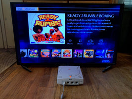 Modded Dreamcast console with GDEMU installed 256GB SD card OEM controller VMU AV cable and AC adapter