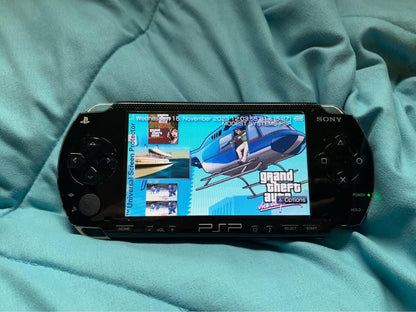 Modded PSP with 128GB microSD 100+ preloaded PSP games and charge transfer cable refurbished and cleaned unit