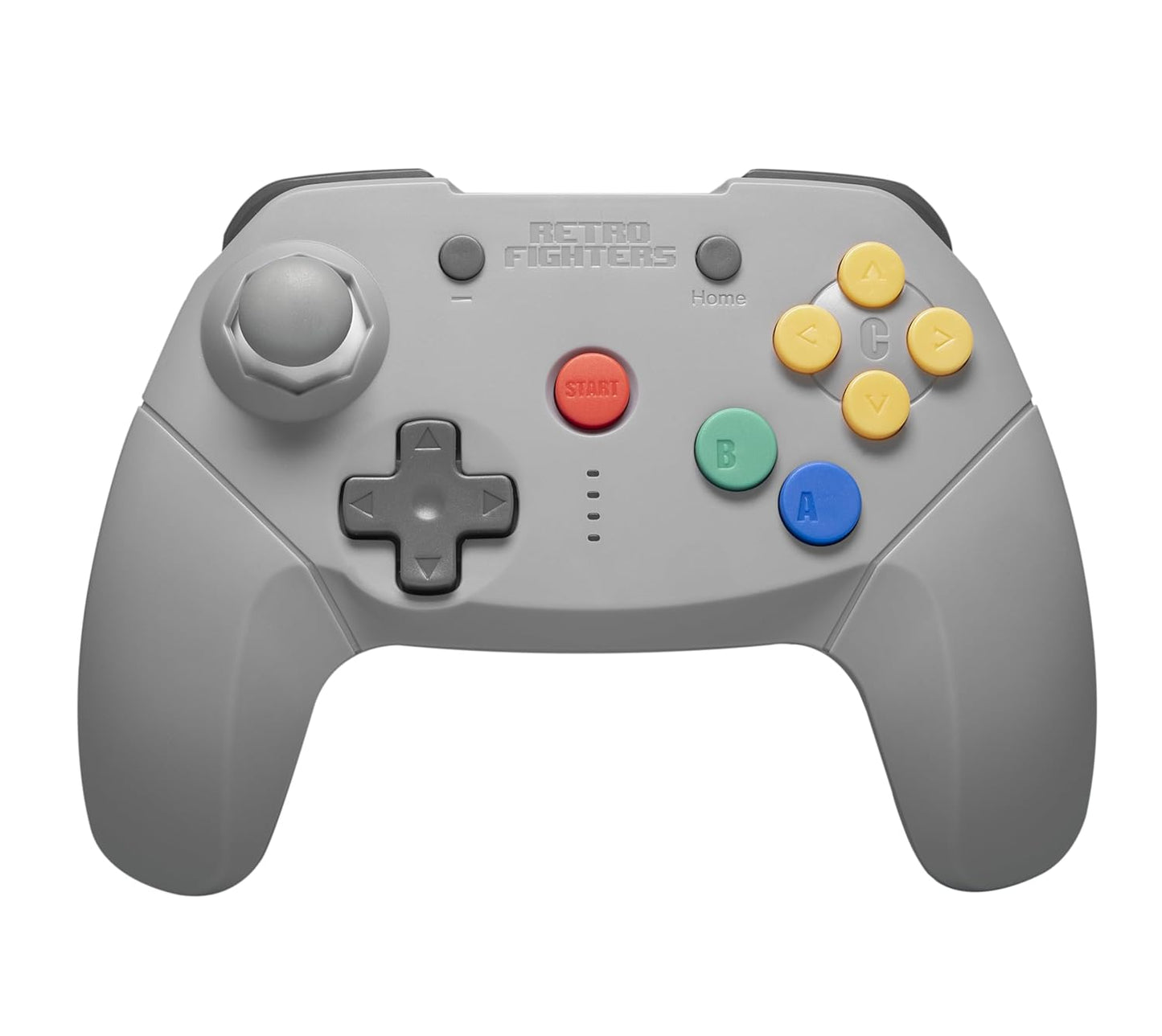 Retro Fighters Brawler64 N64 controller grey with Hall effect joysticks modern three-prong grip compatible with original N64